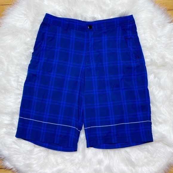 Lululemon Shorts Kahuna Plaid Blue Size 32 - Picture 1 of 4